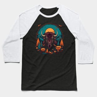 Bison Halloween Baseball T-Shirt